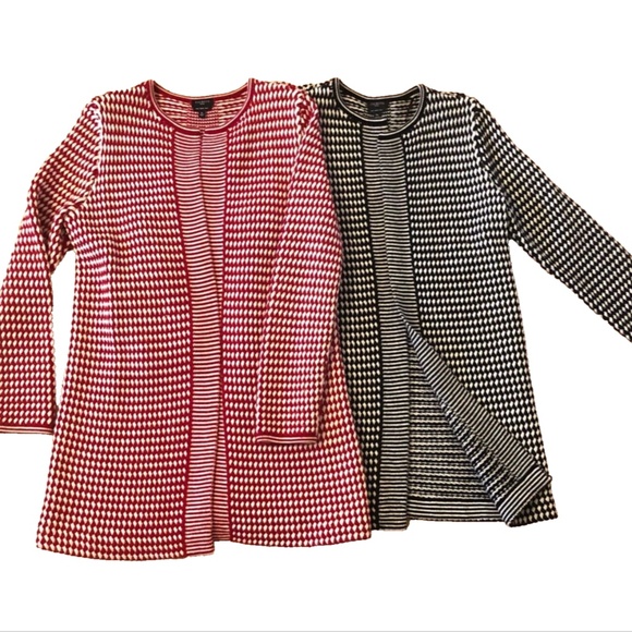 2 TALBOTS 100% Merino Wool Open Front Cardigans - VERY WARM! - Picture 1 of 16